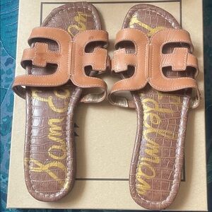 Sam Edelman Tan Brown Slide Sandals open toe
